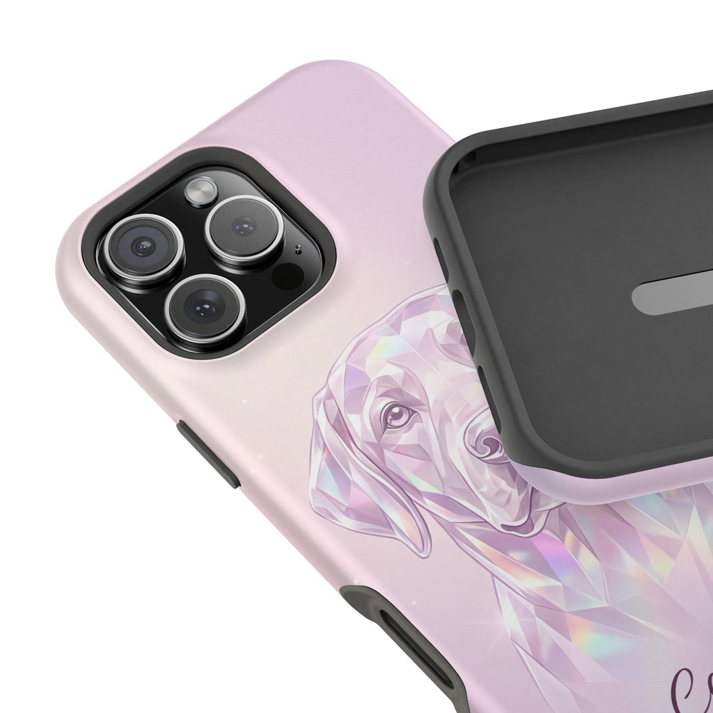 Personalized Crystal Prism Labrador Phone Case — Tough Magnetic Case with Wireless Charging
