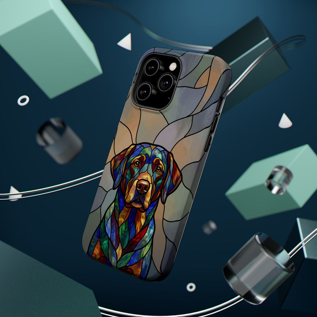 Stained Glass Labrador Phone Case — Tough Magnetic Case with Wireless Charging