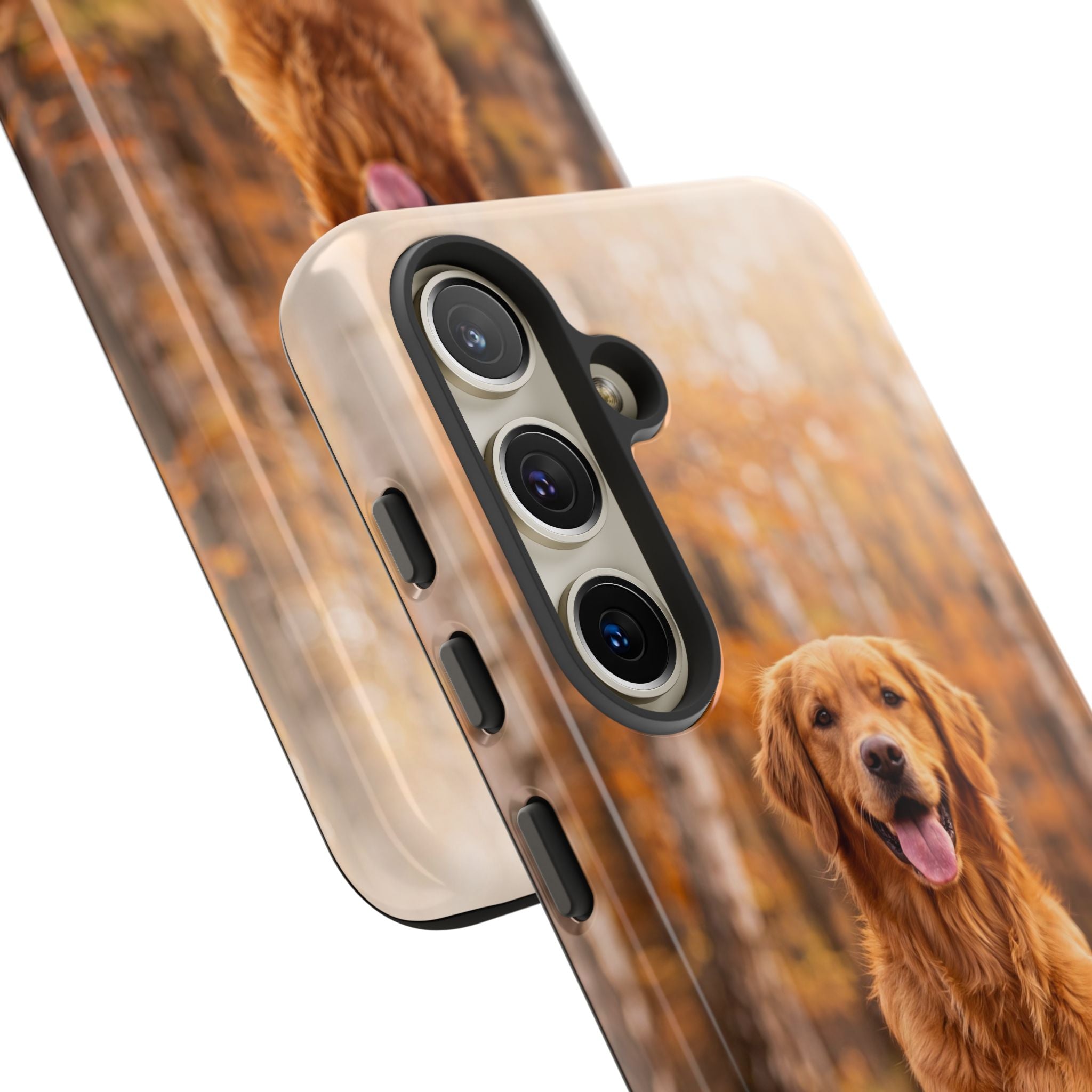 Golden Retriever Autumn Forest Phone Case | Happy Dog in Fall Foliage | Samsung & iPhone