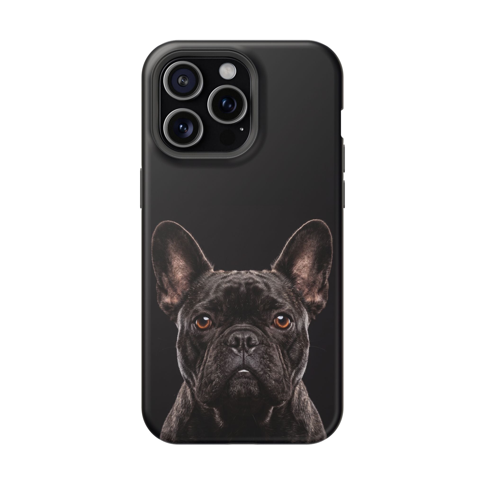 Black French Bulldog Phone Case — Impact-Resistant Wireless Charging Cover