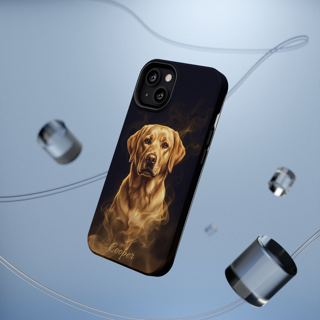 Personalized Gold Smoke Labrador Phone Case — Tough Magnetic Case with Wireless Charging