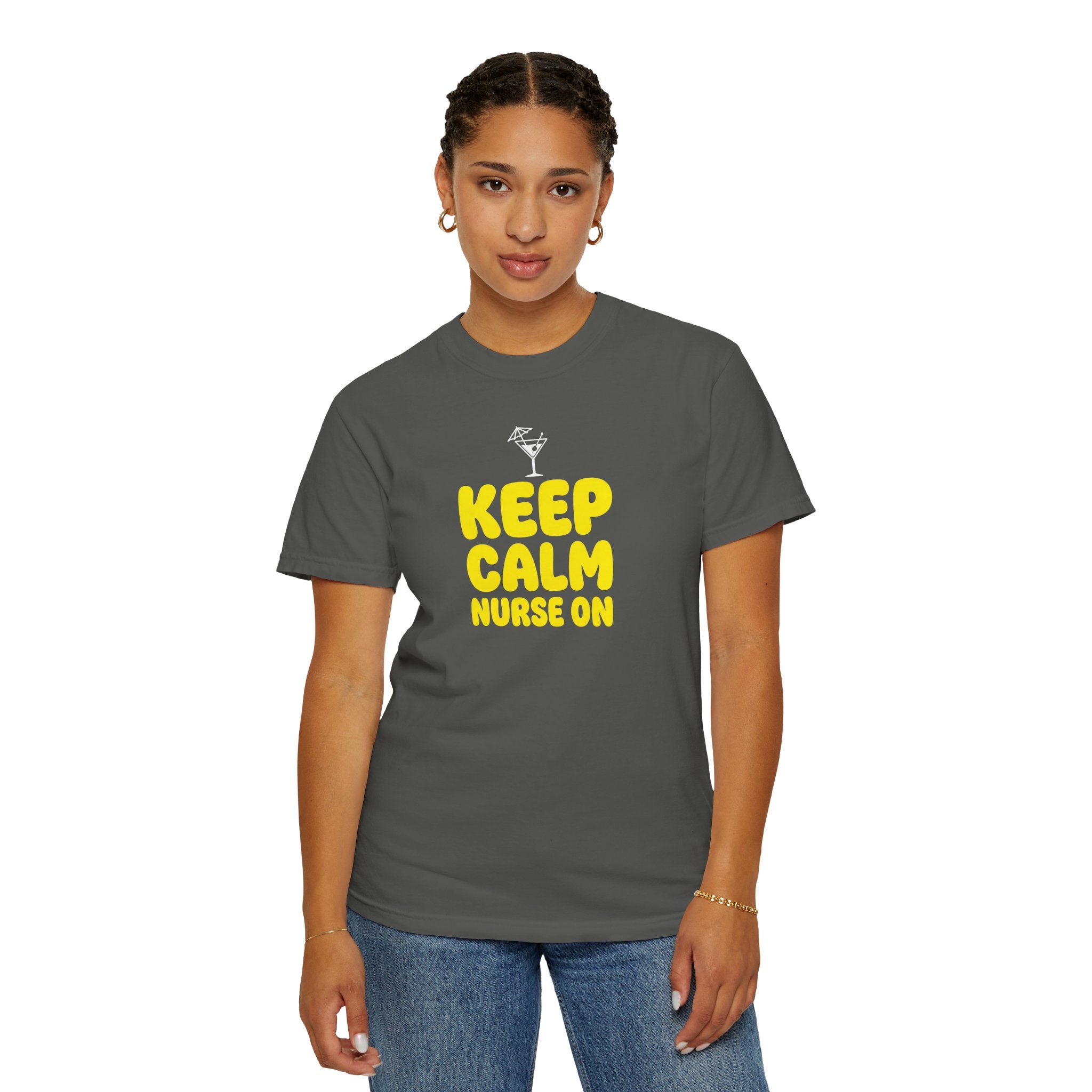 Nurse T-Shirt - "Keep Calm Nurse On" Funny Nursing Quote Unisex Tee, Nurse Appreciation Gift