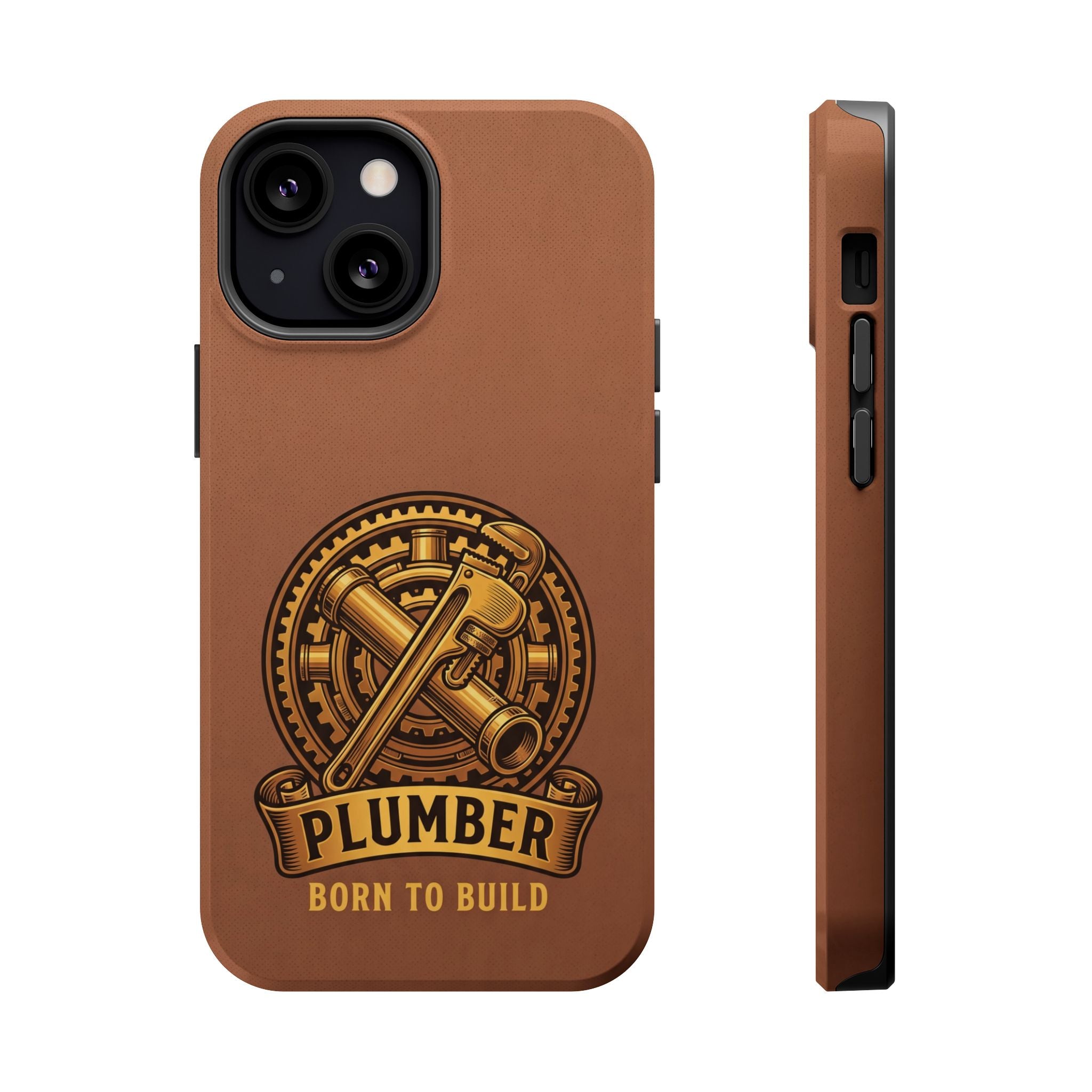 Plumber Born to Build Phone Case — Badge Wireless Charging Cover