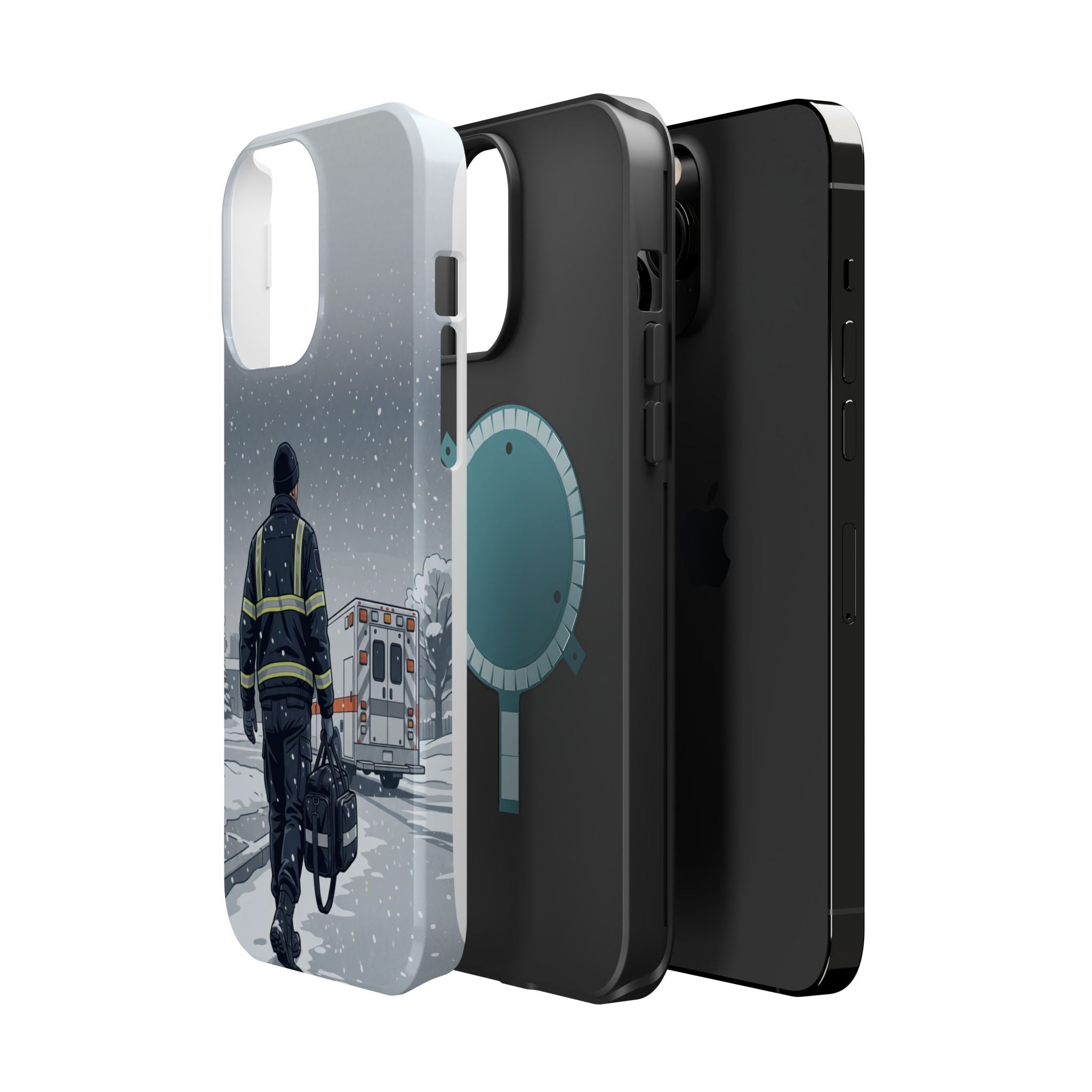 Bold Paramedic/EMT Portrait Phone Case — Magnetic Wireless Charging Cover