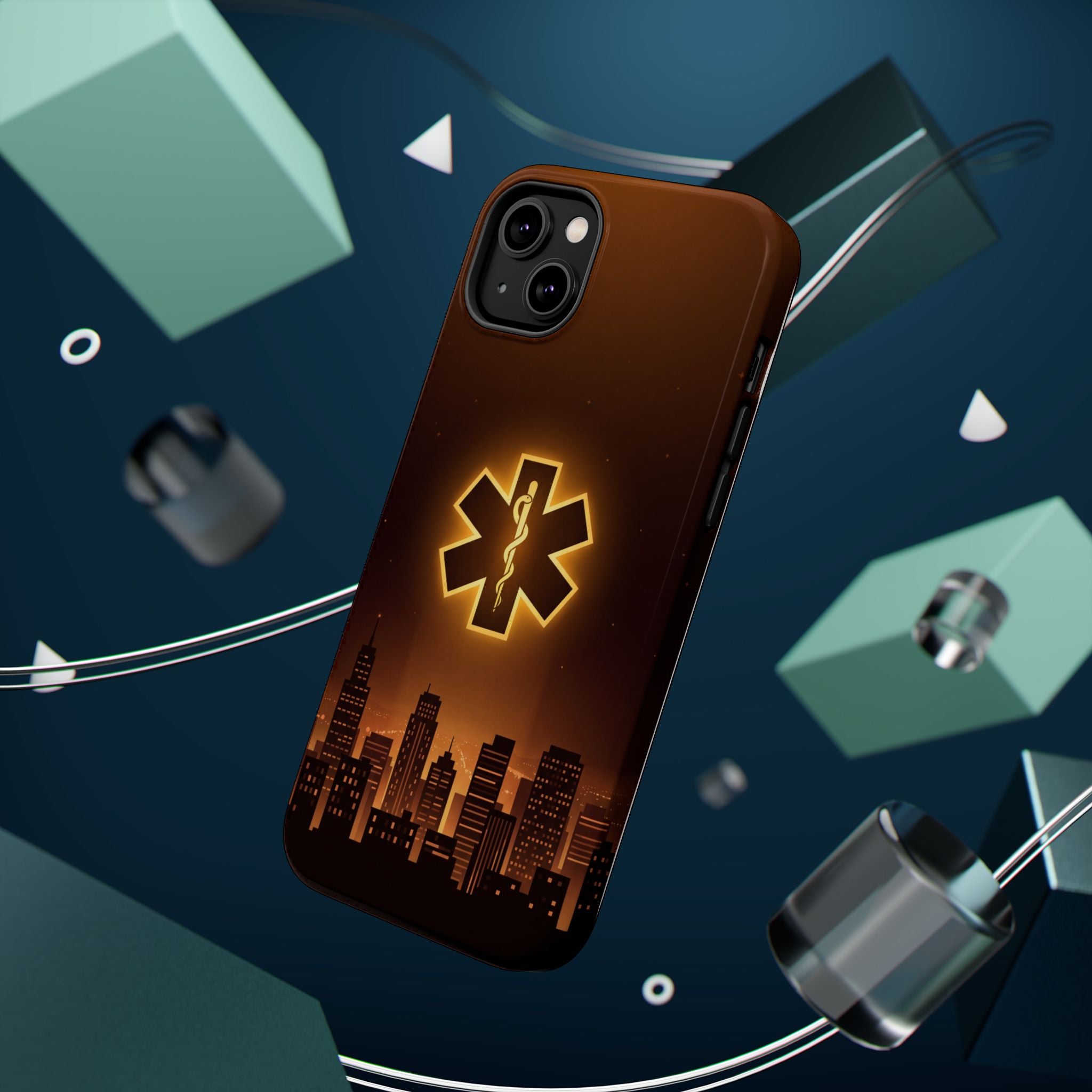 Paramedic/EMT Skyline Phone Case — Magnetic Wireless Charging Cover