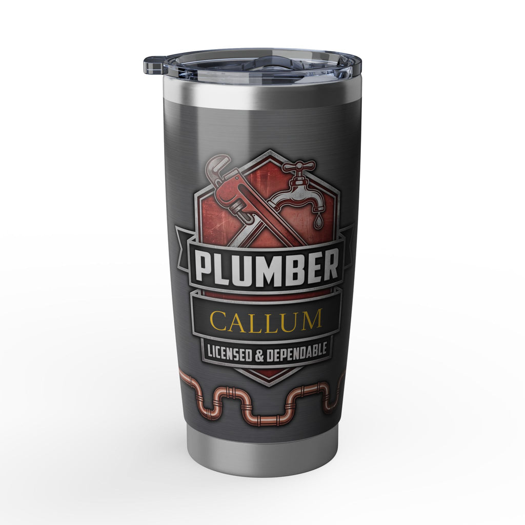 Personalized Plumber Tumbler – "Not A Miracle Worker" Industrial Design 20 oz