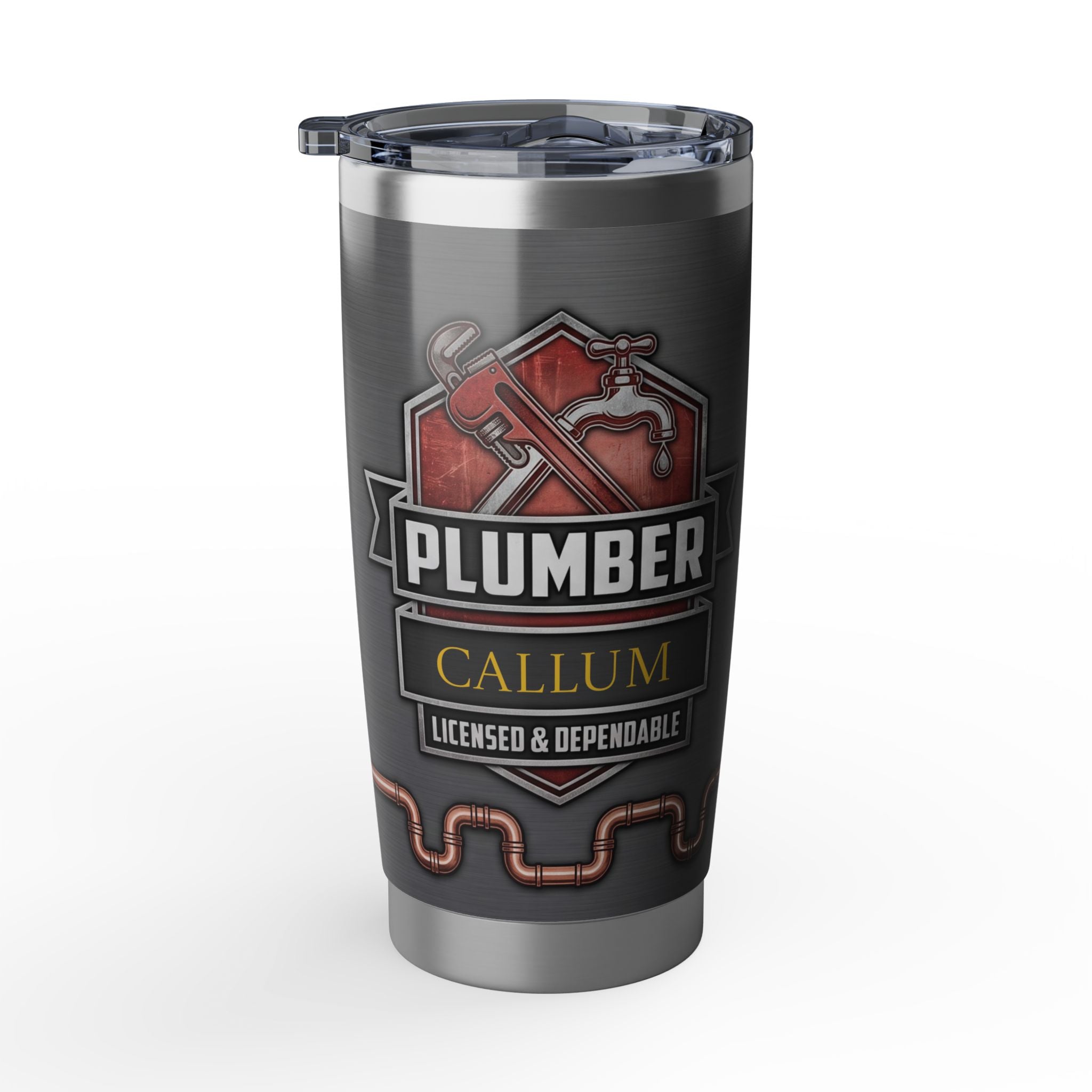 Personalized Plumber Tumbler – "Not A Miracle Worker" Industrial Design 20 oz
