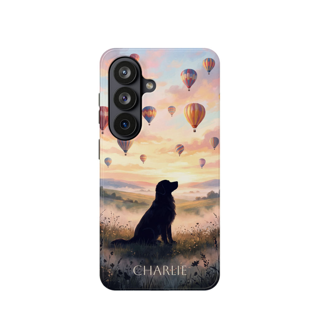 Personalized Golden Retriever Hot Air Balloon Phone Case — Wireless Charging Cover