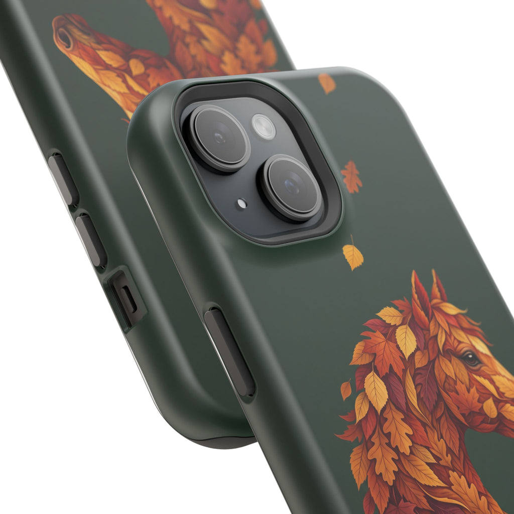 Autumn Leaves Horse Phone Case — Tough Magnetic Case with Wireless Charging