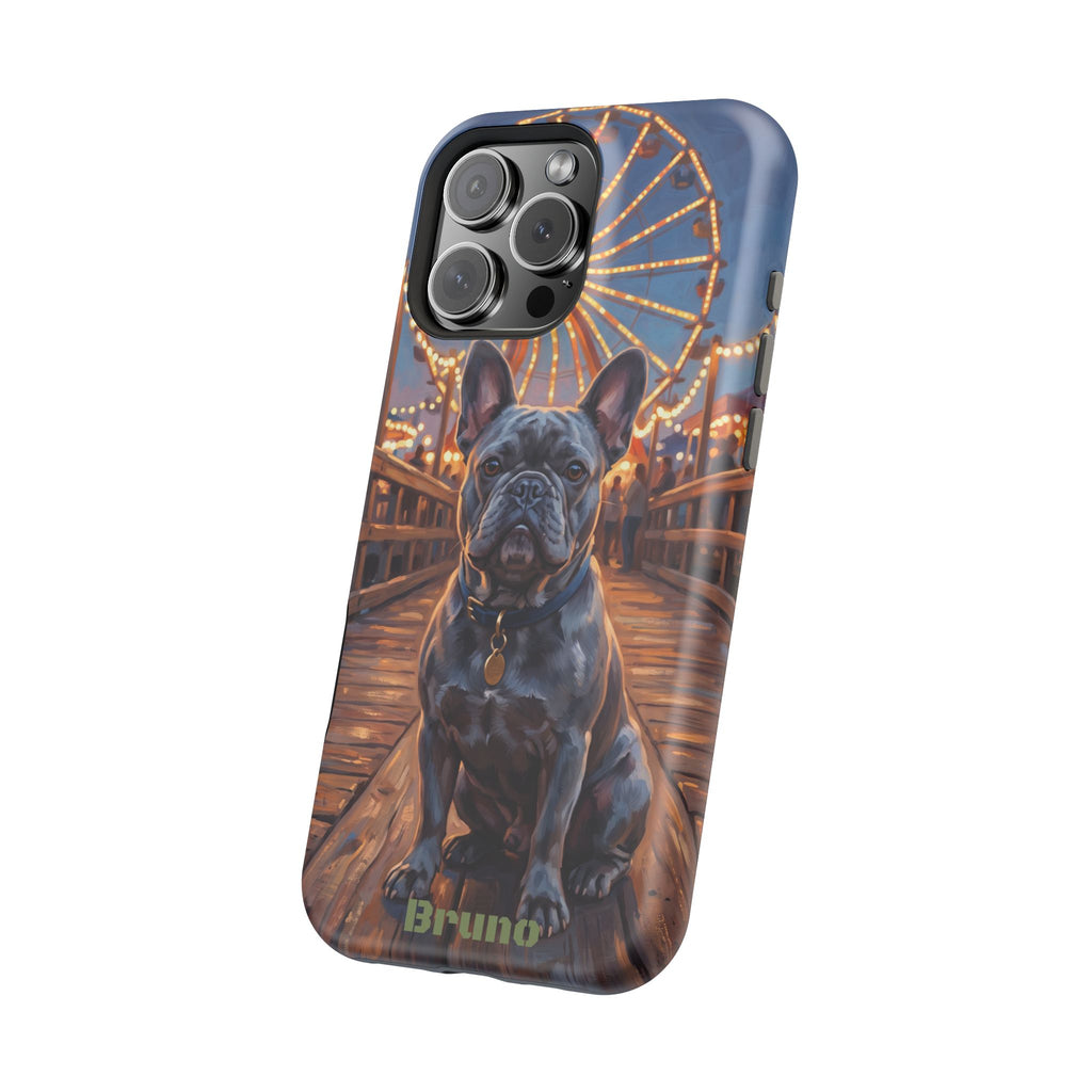 Personalized French Bulldog Pier Lights Phone Case — Wireless Charging Cover