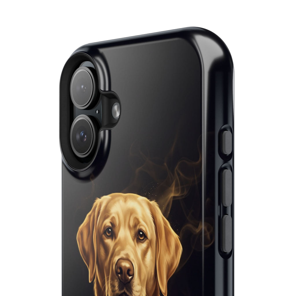 Personalized Gold Smoke Labrador Phone Case — Tough Magnetic Case with Wireless Charging
