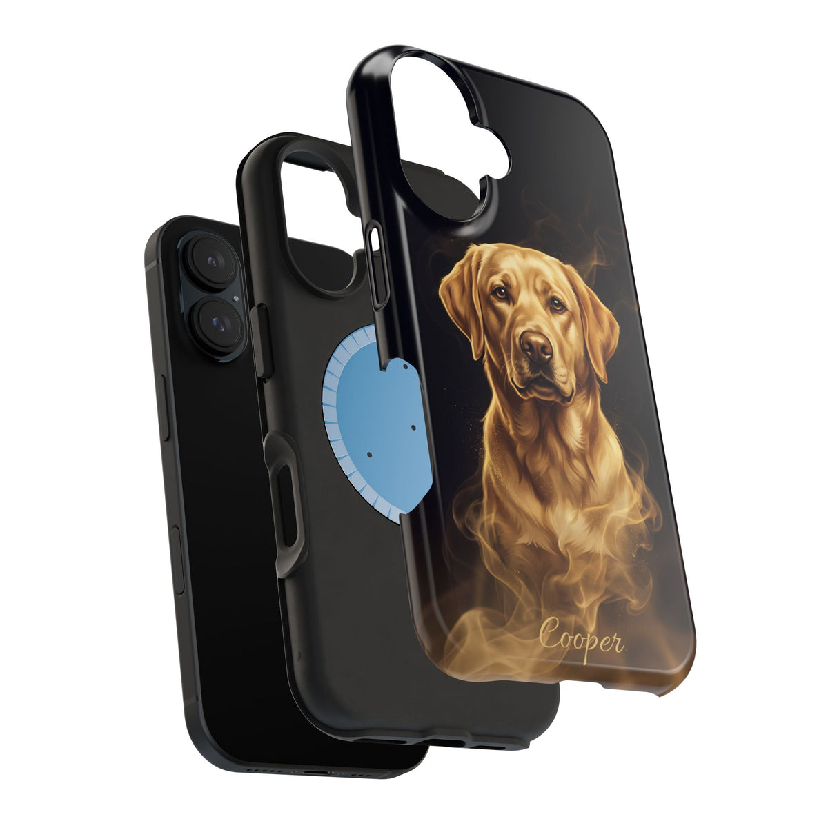 Personalized Gold Smoke Labrador Phone Case — Tough Magnetic Case with Wireless Charging