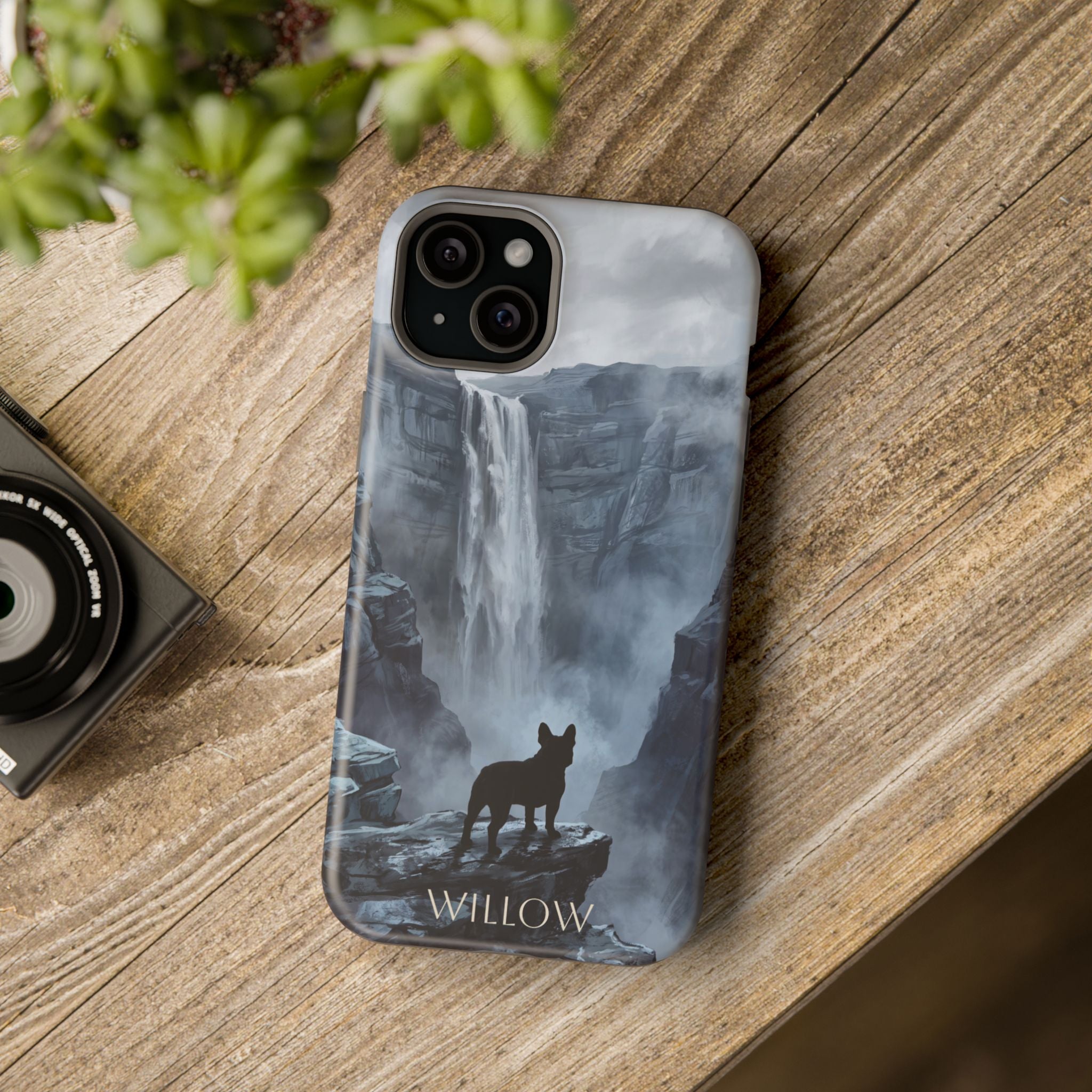 Personalized French Bulldog Misty Waterfall Phone Case — Wireless Charging Cover
