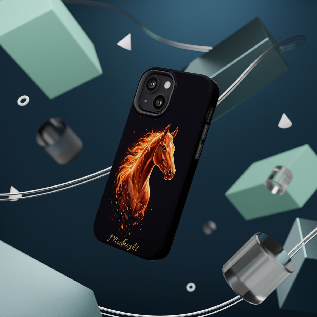 Personalized Fire & Ember Horse Phone Case — Tough Magnetic Case with Wireless Charging