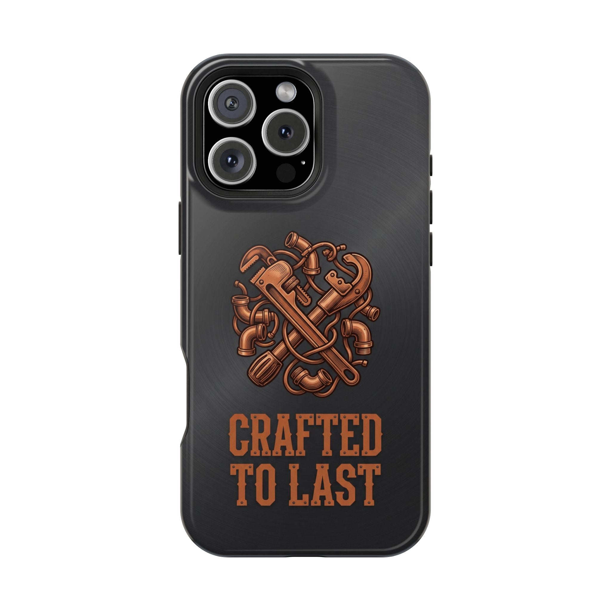 Crafted to Last Phone Case — Crossed Wrenches Wireless Charging Cover