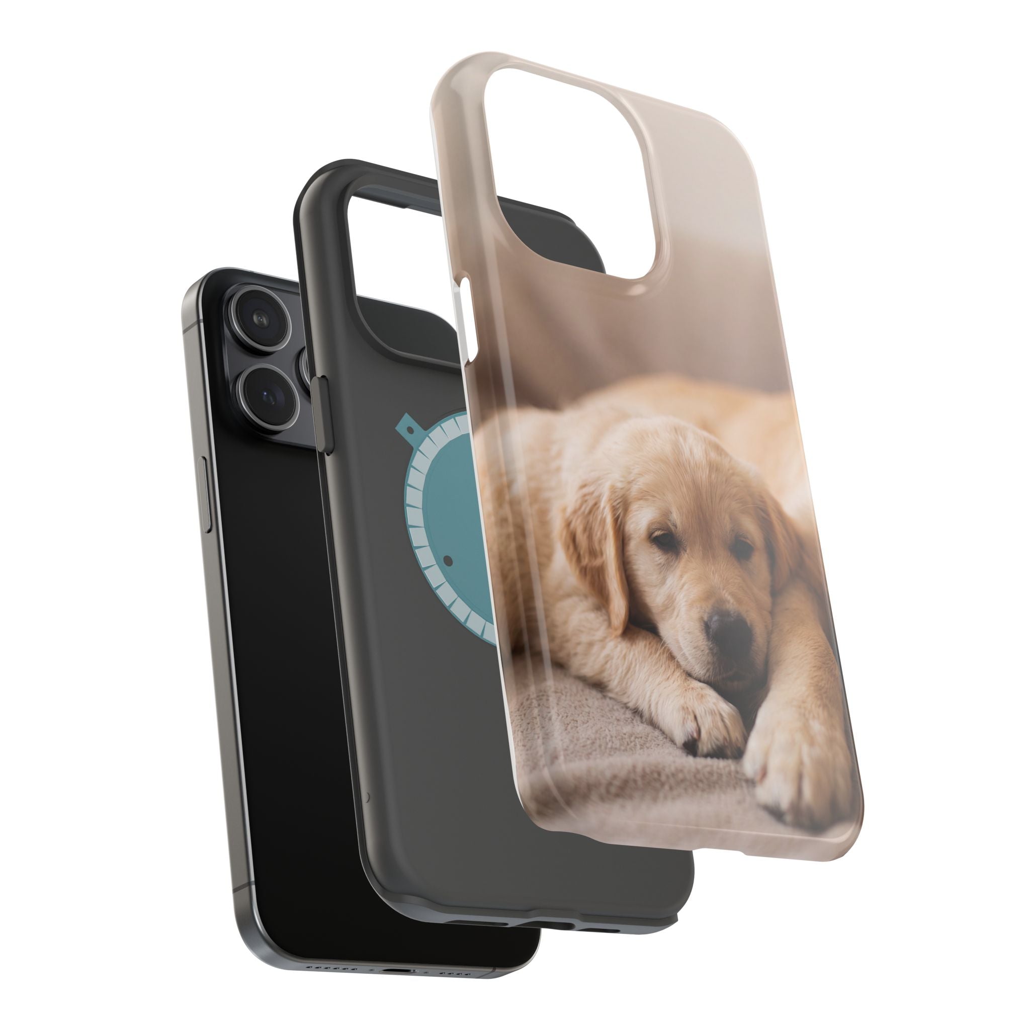 Golden Retriever Puppy Phone Case — Impact-Resistant Wireless Charging Cover