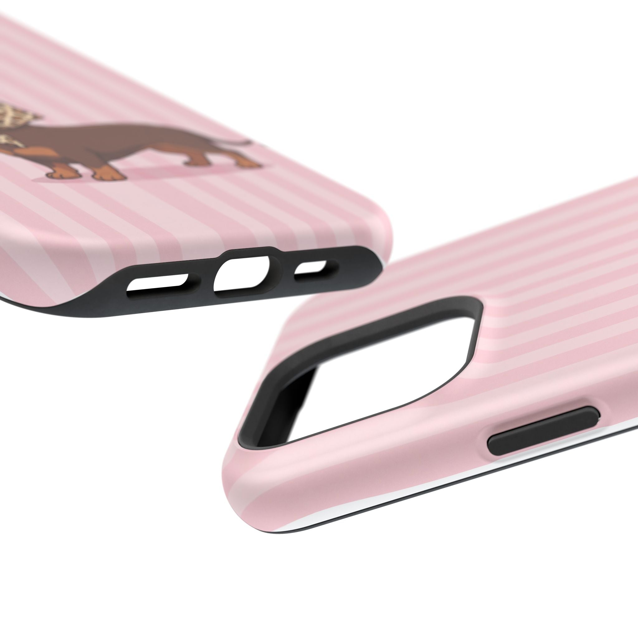 Preppy Dachshund Phone Case — Impact-Resistant Wireless Charging Cover