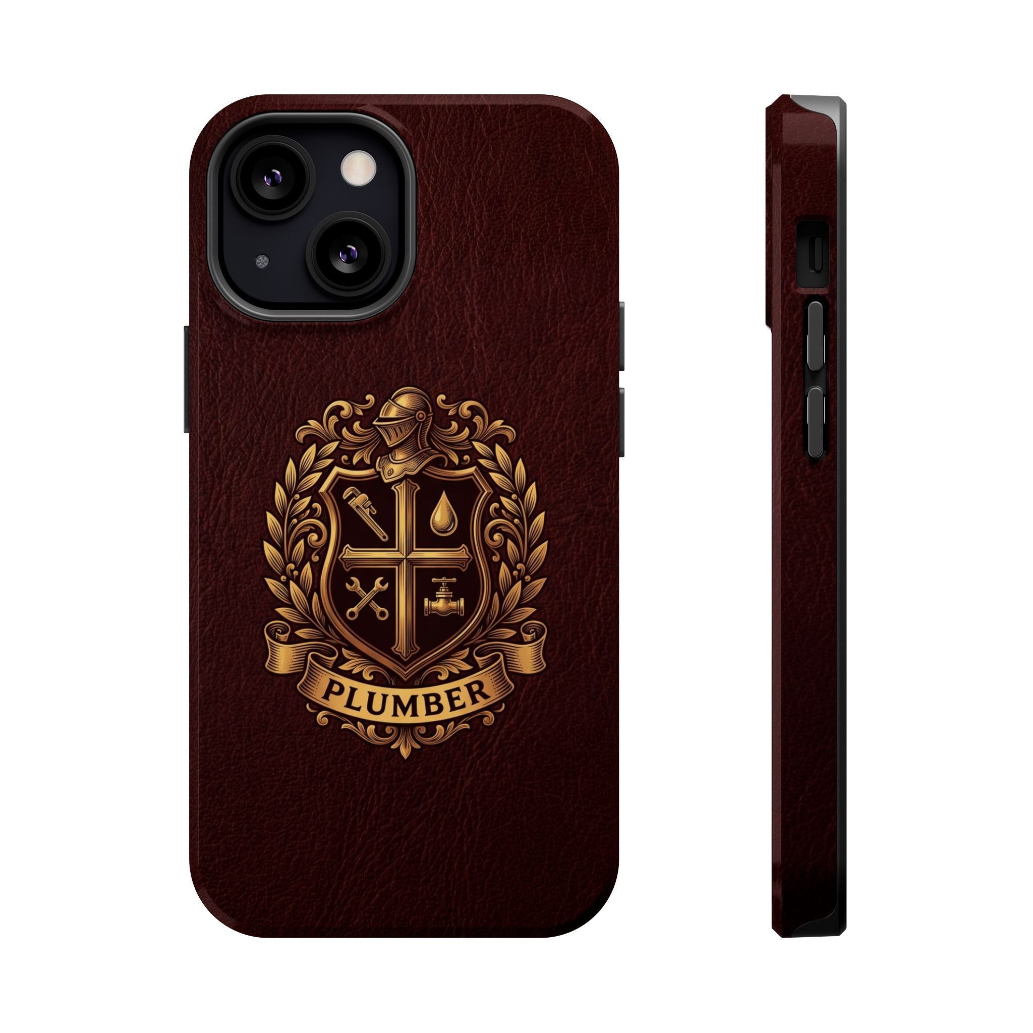 Plumber Crest Phone Case — Heraldic Shield Design Wireless Charging Cover