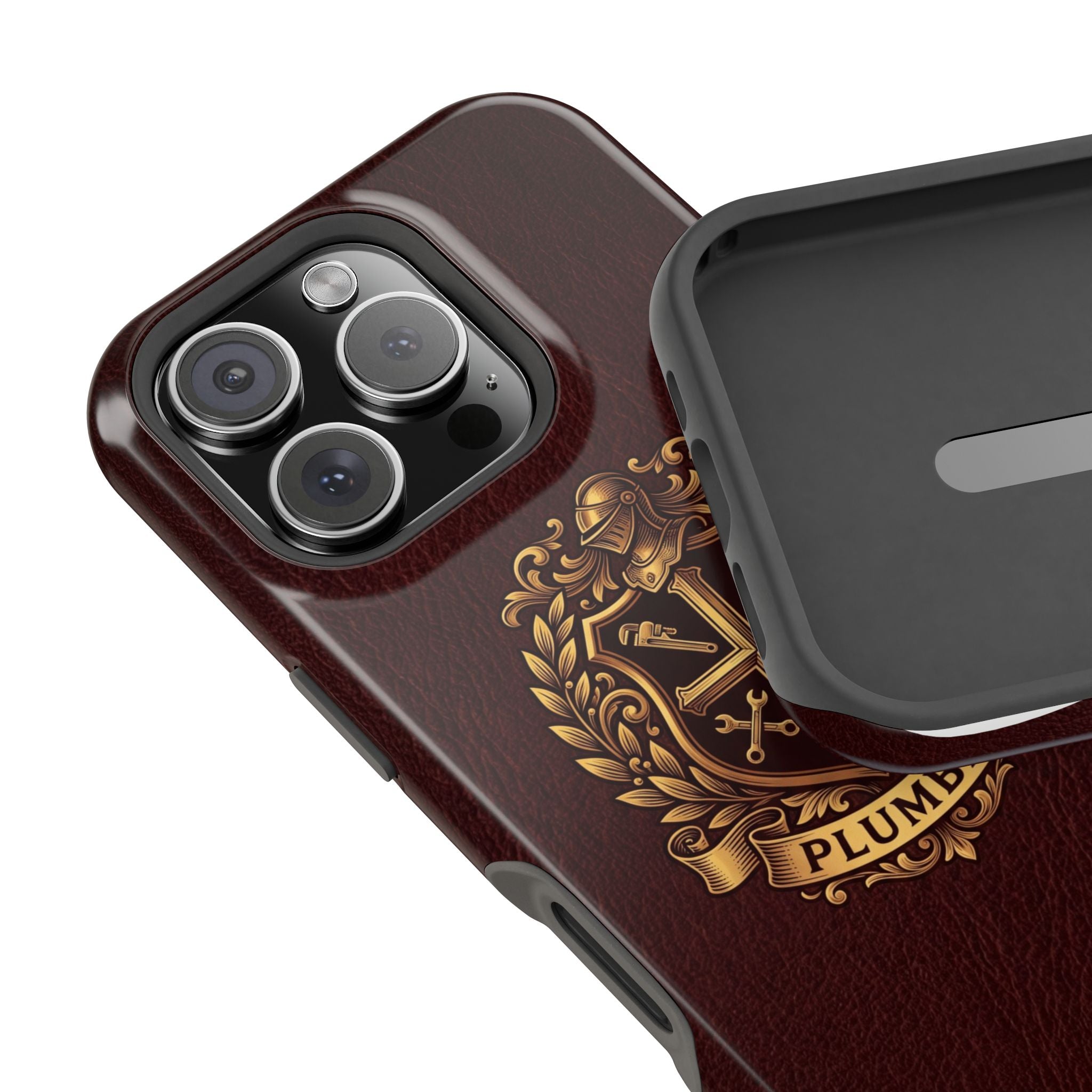 Plumber Crest Phone Case — Heraldic Shield Design Wireless Charging Cover