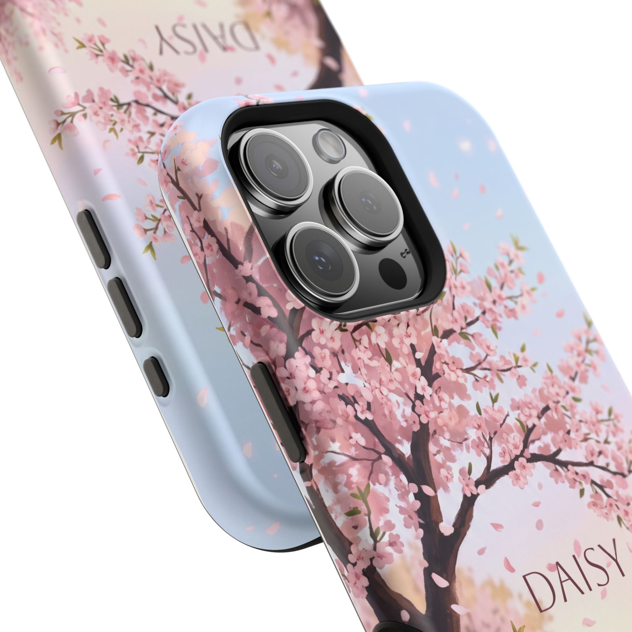 Personalized Dachshund Cherry Blossom Phone Case — Wireless Charging Cover
