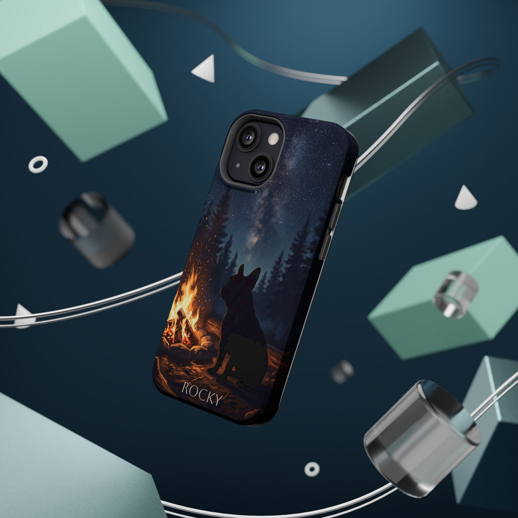 Personalized French Bulldog Campfire Phone Case — Wireless Charging Cover