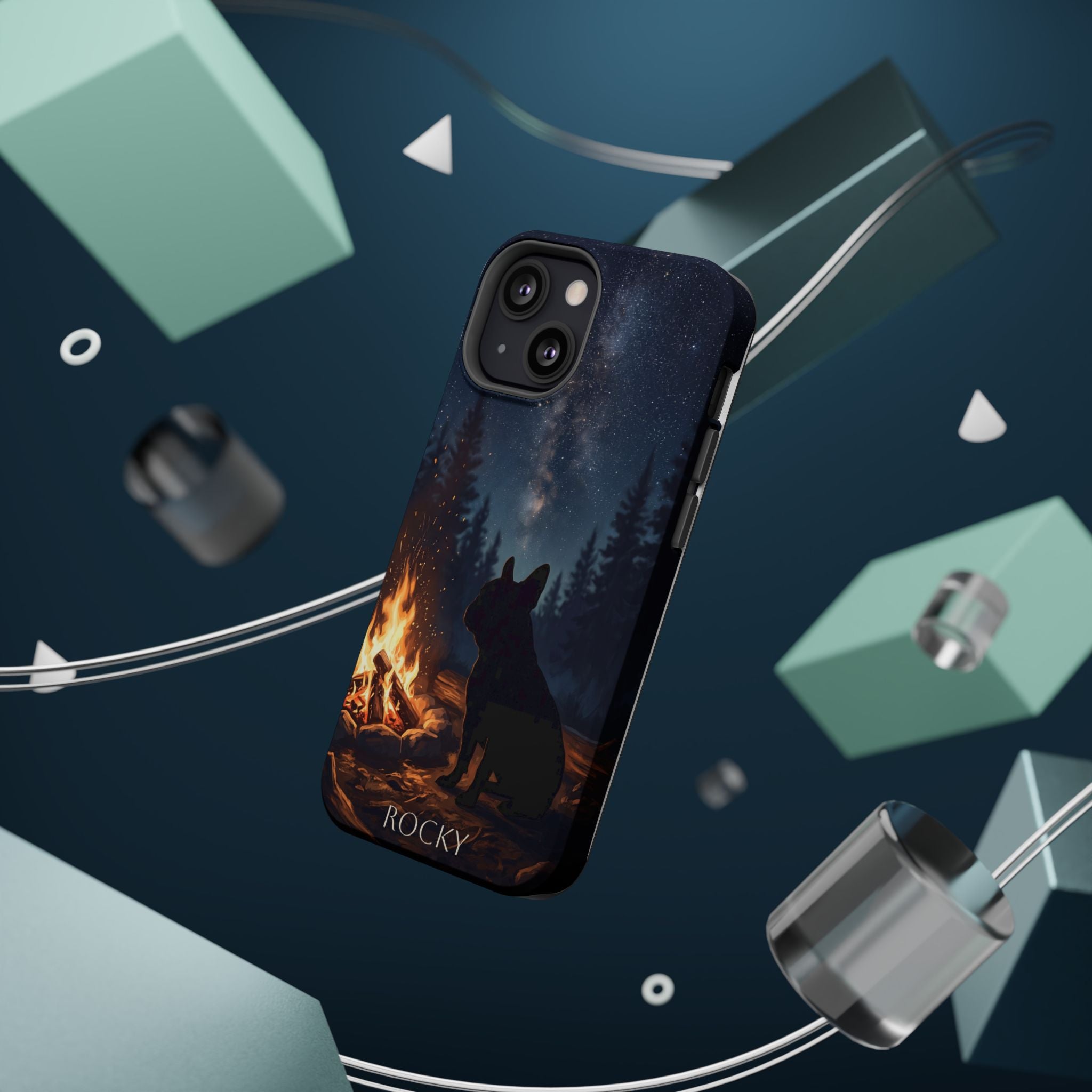 Personalized French Bulldog Campfire Phone Case — Wireless Charging Cover