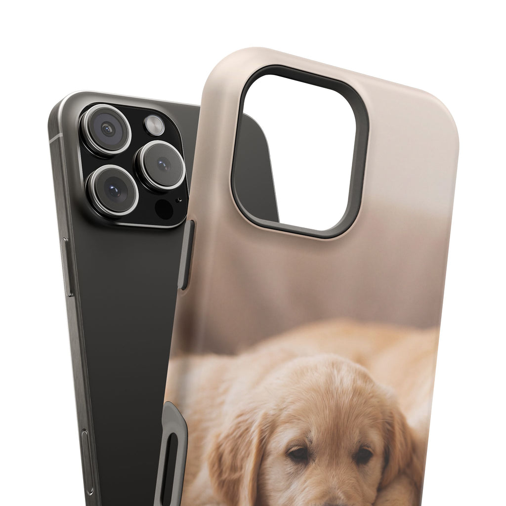 Golden Retriever Puppy Phone Case — Impact-Resistant Wireless Charging Cover