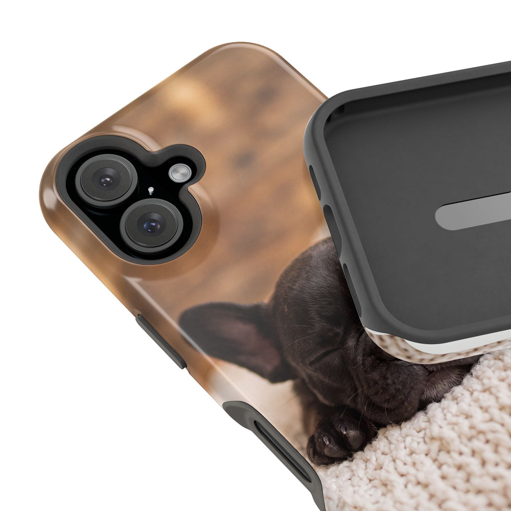 Sleepy French Bulldog Phone Case — Impact-Resistant Wireless Charging Cover