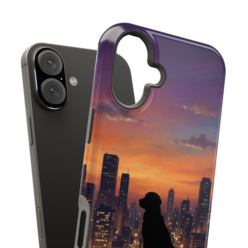 Personalized Golden Retriever City Skyline Phone Case — Wireless Charging Cover