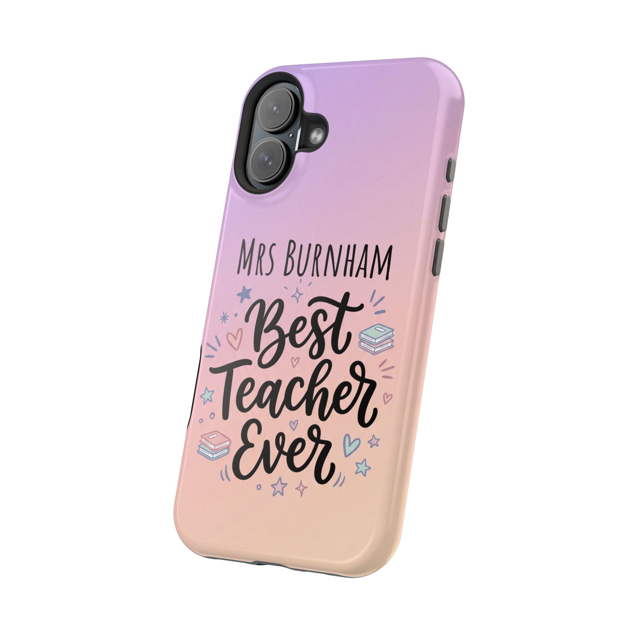 Best Teacher Ever Personalized Phone Case — Wireless Charging Cover