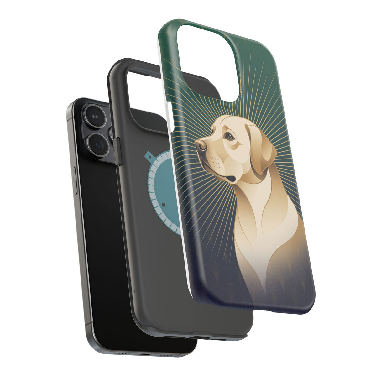 Art Deco Labrador Phone Case — Tough Magnetic Case with Wireless Charging