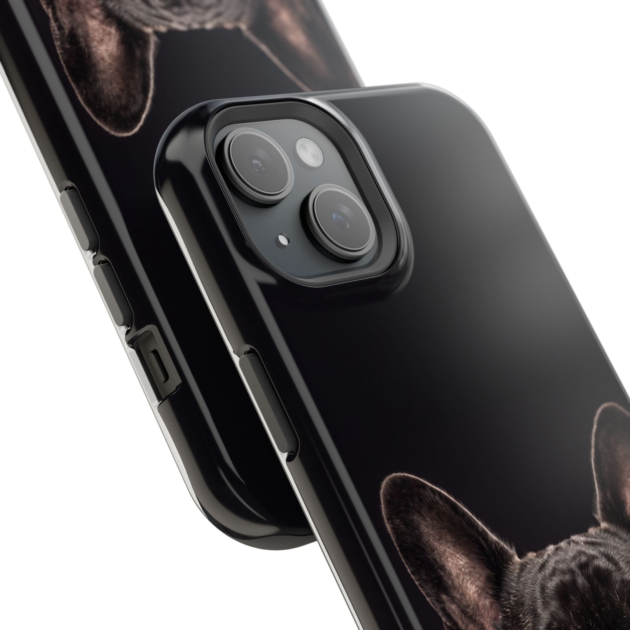 Black French Bulldog Phone Case — Impact-Resistant Wireless Charging Cover
