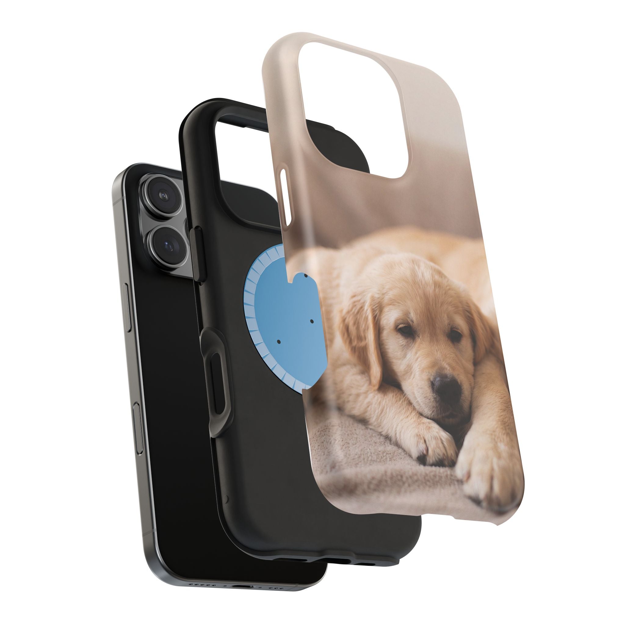 Golden Retriever Puppy Phone Case — Impact-Resistant Wireless Charging Cover