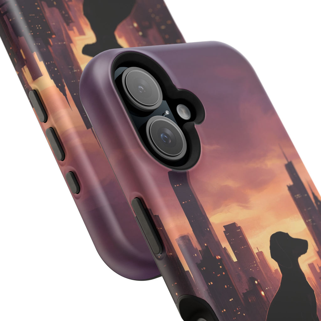 Personalized Dachshund City Skyline Phone Case — Wireless Charging Cover