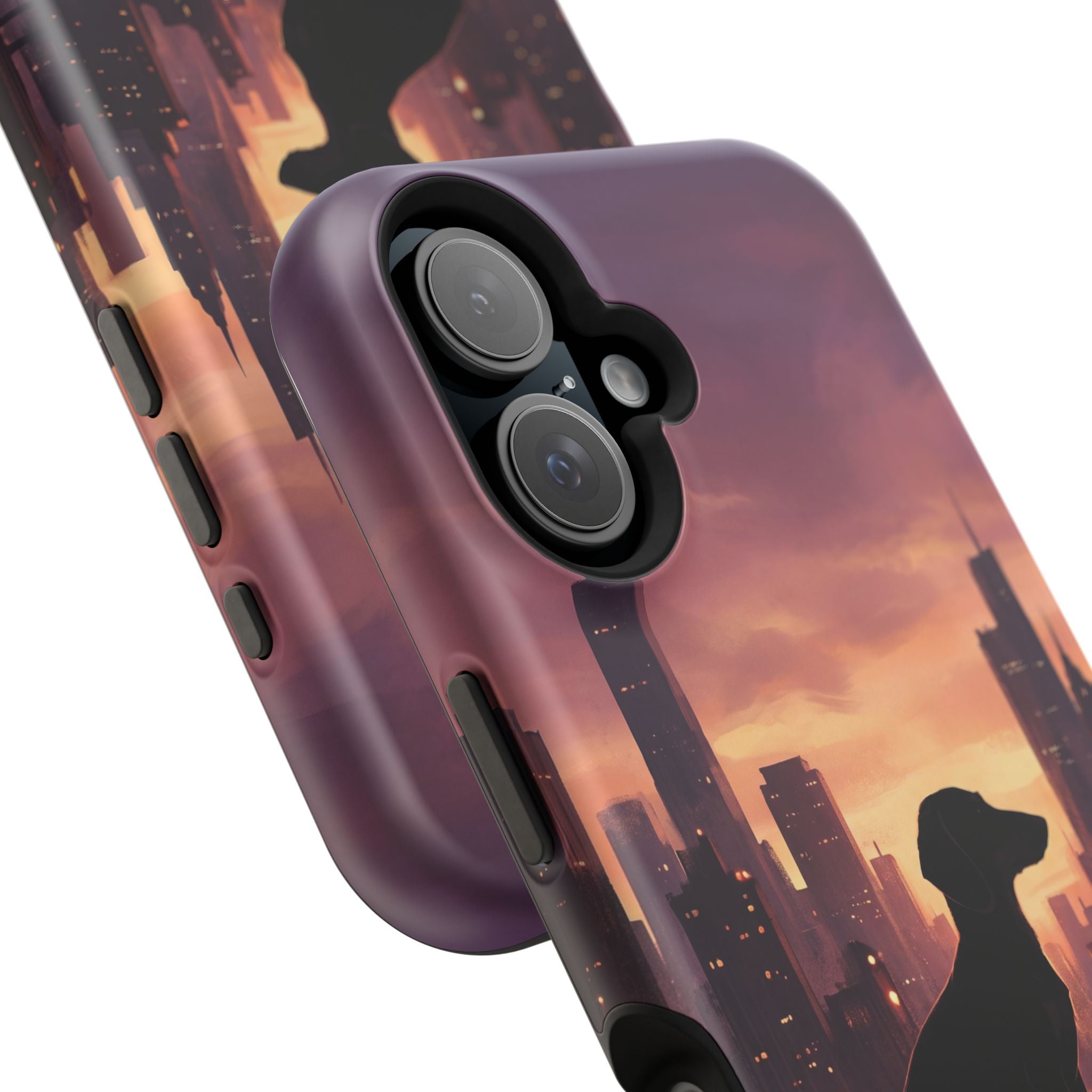 Personalized Dachshund City Skyline Phone Case — Wireless Charging Cover