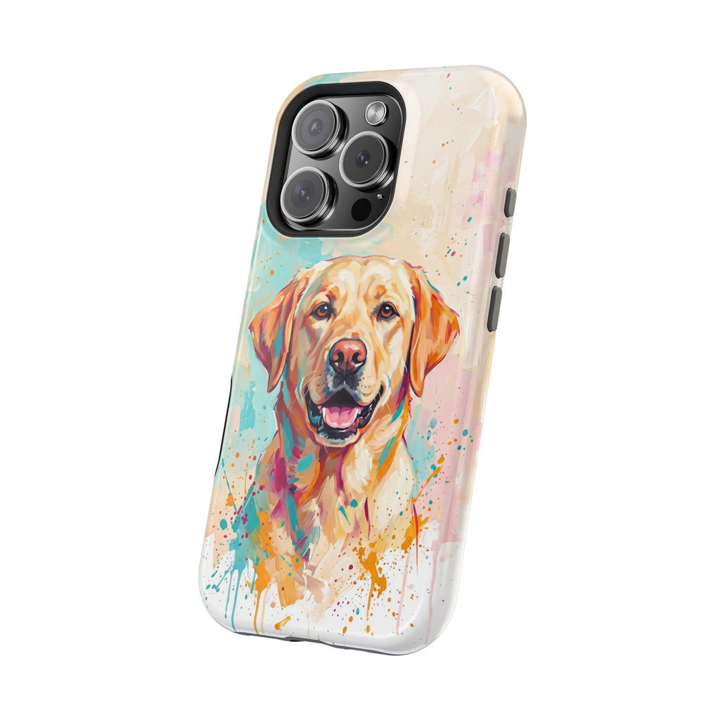 Yellow Labrador Colour Splash Phone Case — Tough Magnetic Case with Wireless Charging