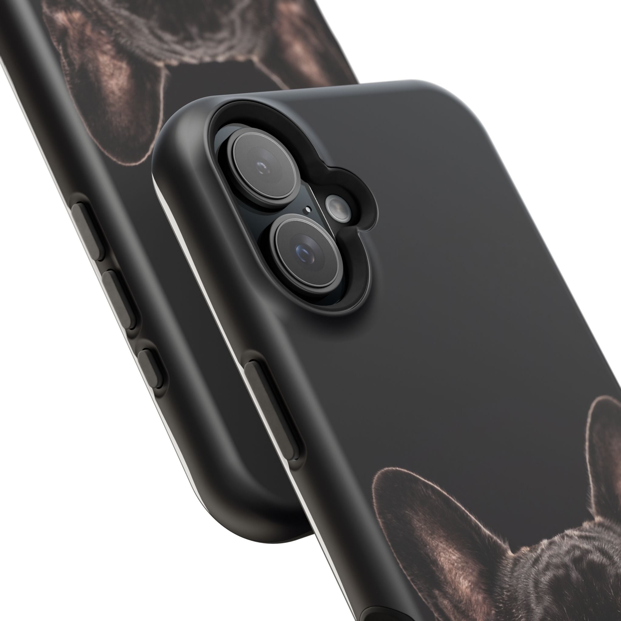Black French Bulldog Phone Case — Impact-Resistant Wireless Charging Cover