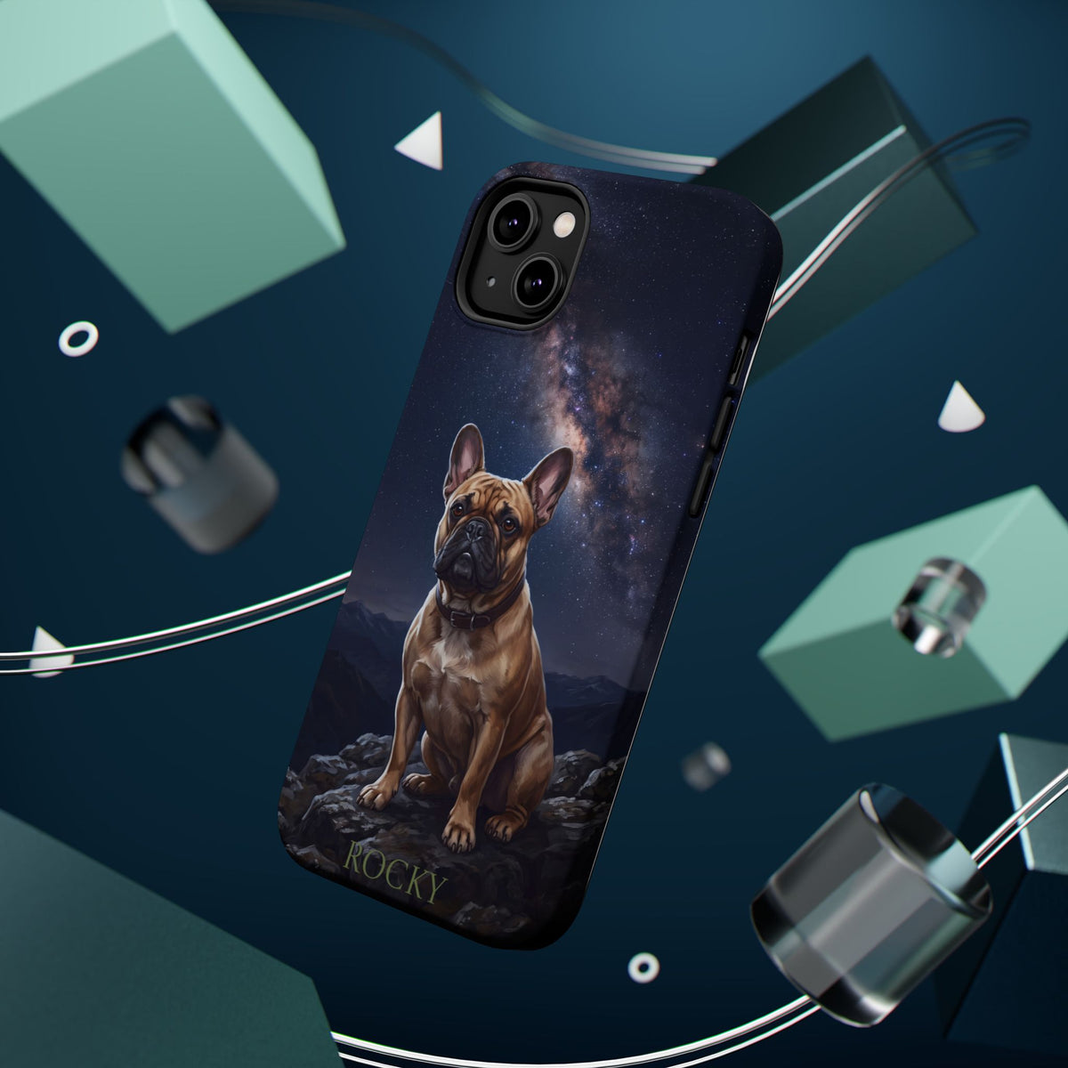 Personalized French Bulldog Starry Night Sky Phone Case — Wireless Charging Cover