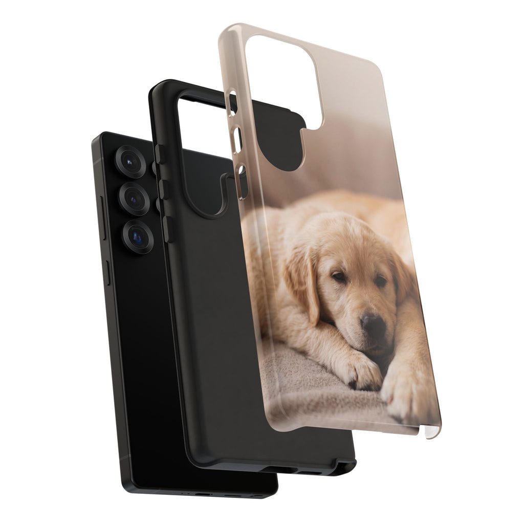 Sleepy Golden Retriever Puppy Phone Case | Cozy Cuddly Puppy Portrait | Samsung & iPhone
