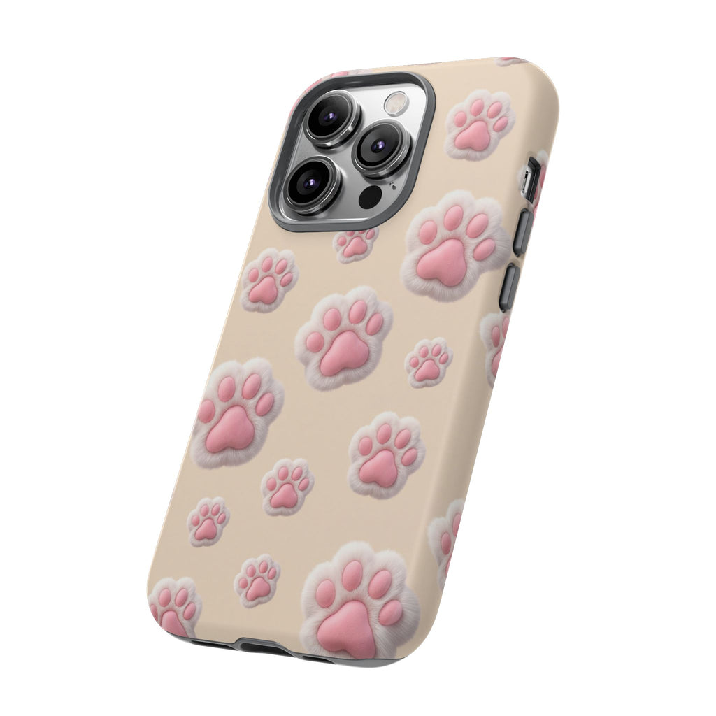 Golden Retriever Paw Print Phone Case | Cute Pink Paw Pattern for Dog Lovers | iPhone & Samsung