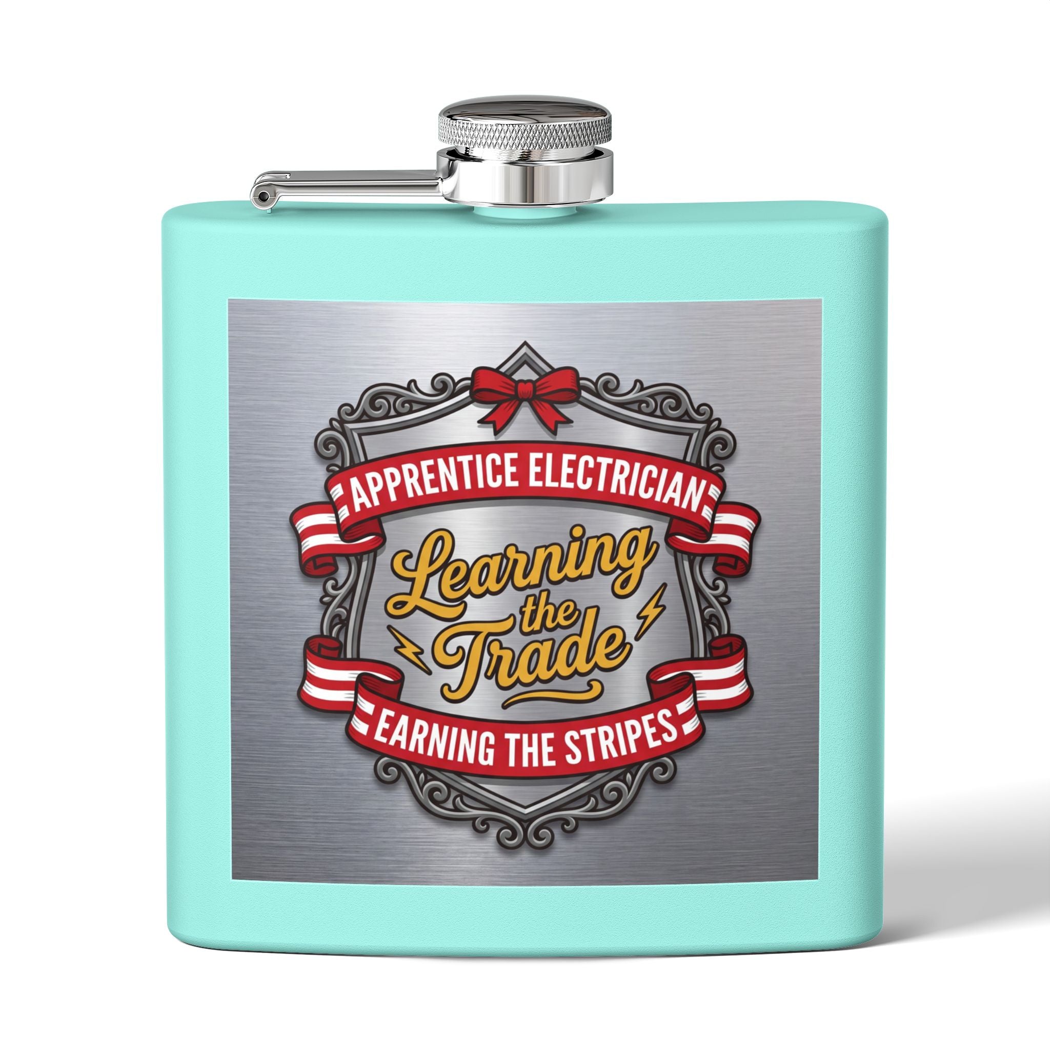 Flask — "Apprentice Electrician: Learning the Trade, Earning the Stripes" 6oz Stainless Steel
