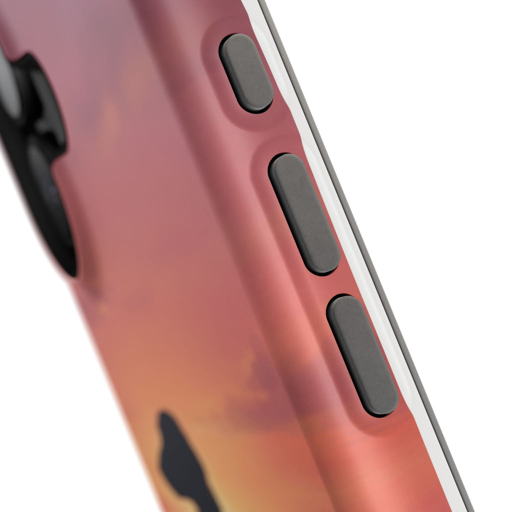 Personalized Dachshund Rooftop Sunset Phone Case — Wireless Charging Cover