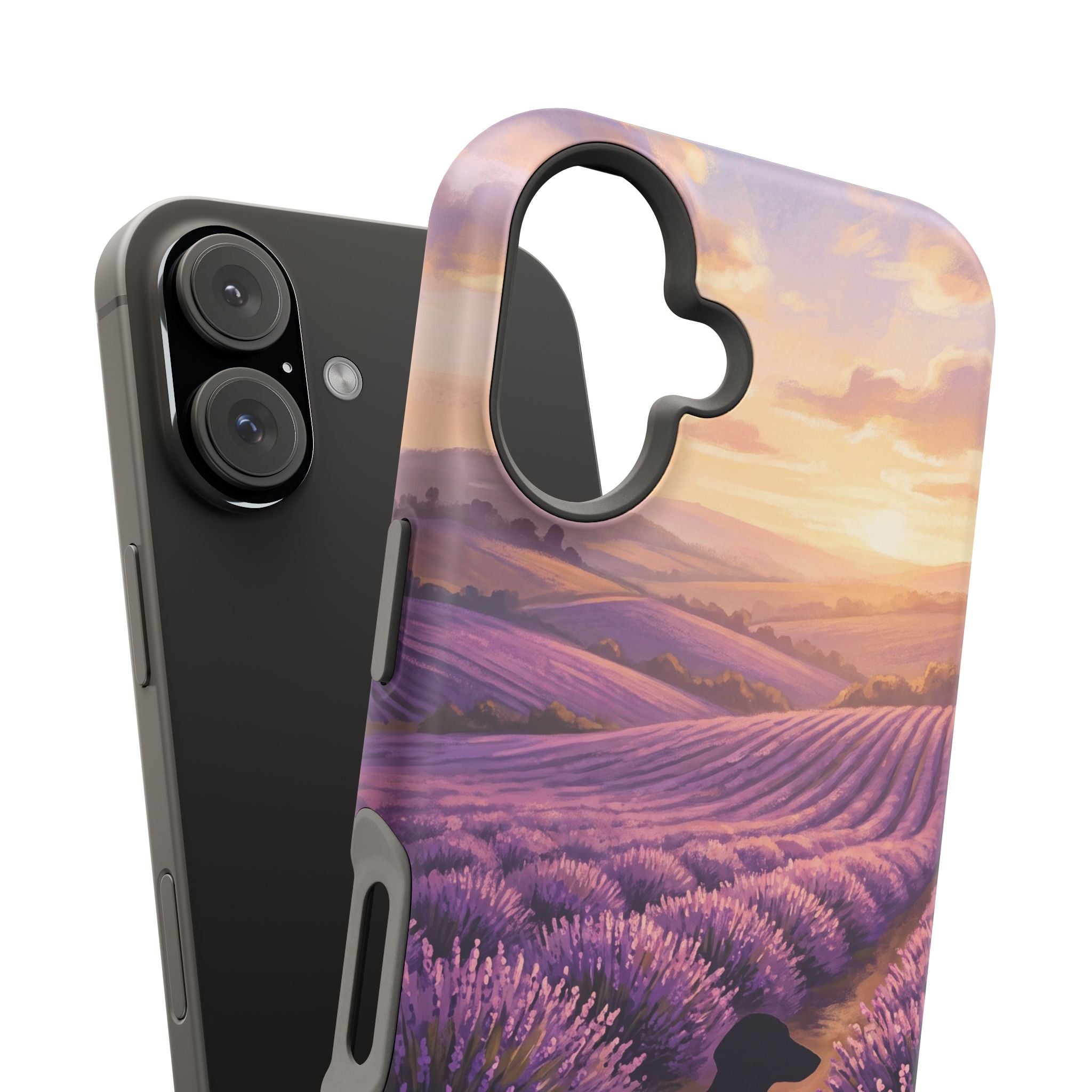 Personalized Dachshund Lavender Field Phone Case — Wireless Charging Cover