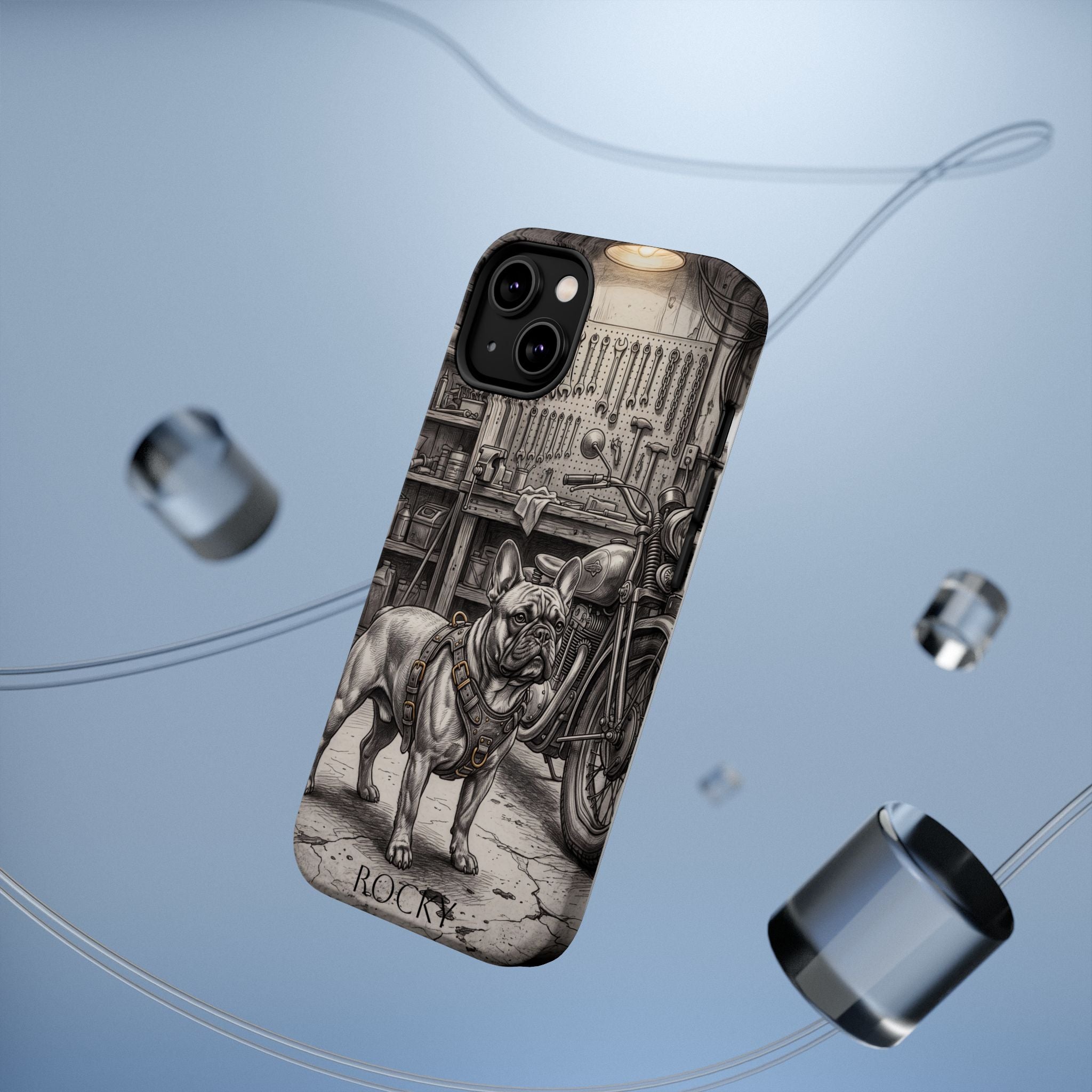 Personalized French Bulldog Vintage Street Phone Case — Wireless Charging Cover