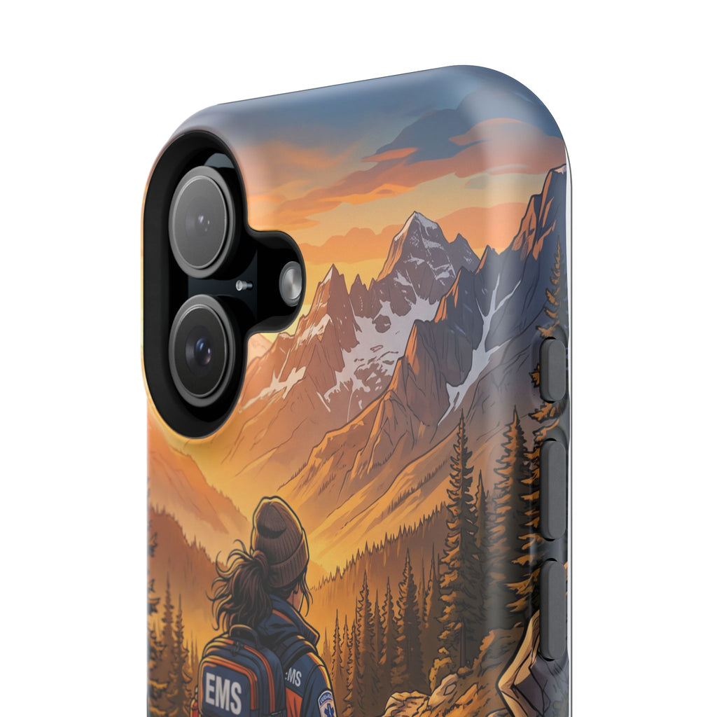 Paramedic/EMT Mountain Phone Case — Magnetic Wireless Charging Cover