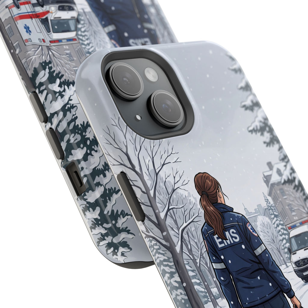 Paramedic/EMT Winter Phone Case — Magnetic Wireless Charging Cover