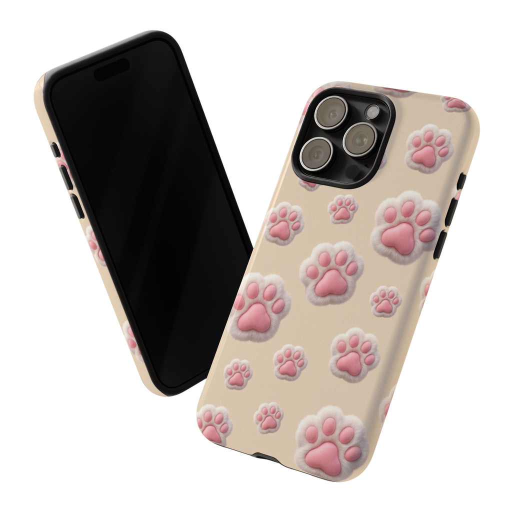 Golden Retriever Paw Print Phone Case | Cute Pink Paw Pattern for Dog Lovers | iPhone & Samsung