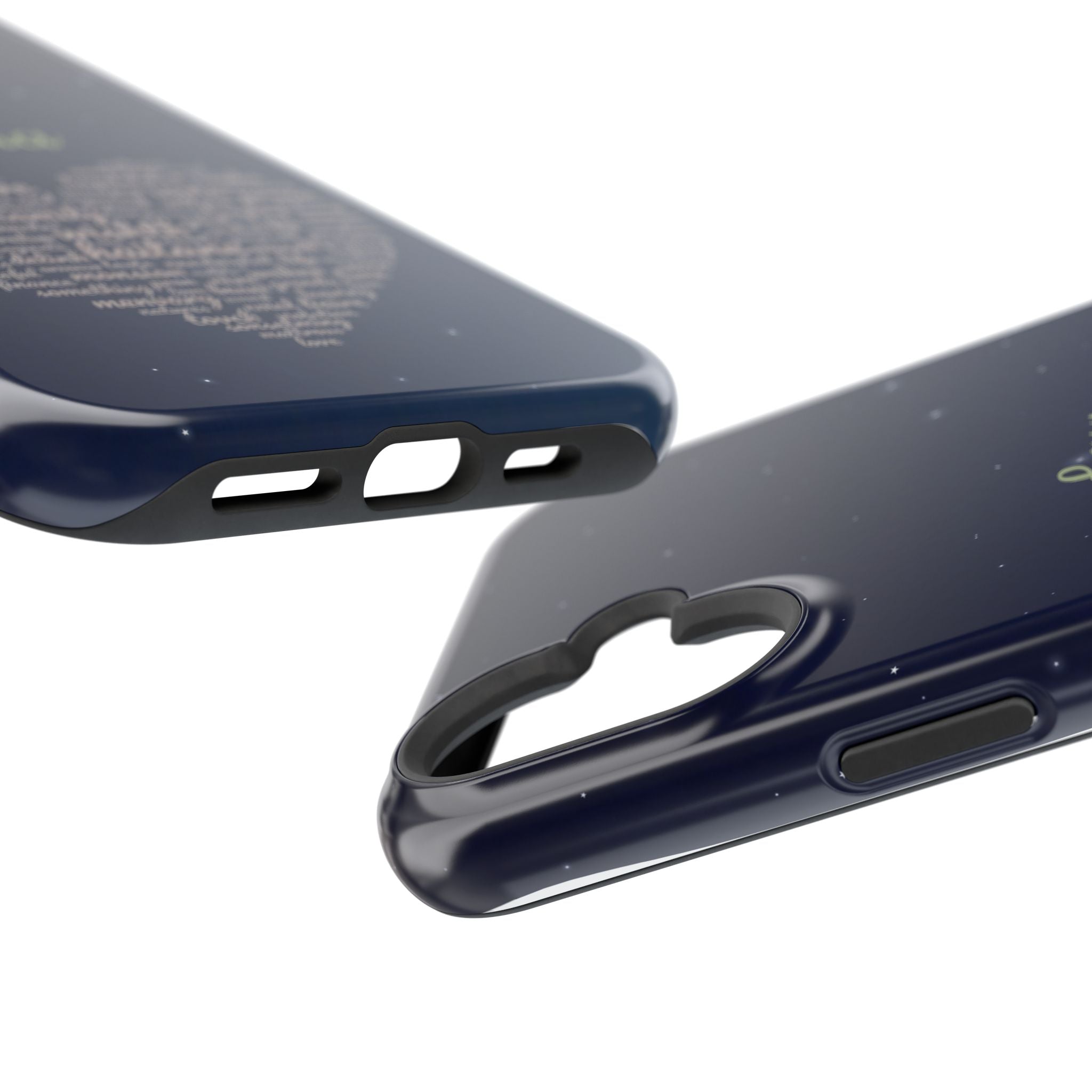 Personalized Teacher Heart Word Art Phone Case — Navy Wireless Charging Cover