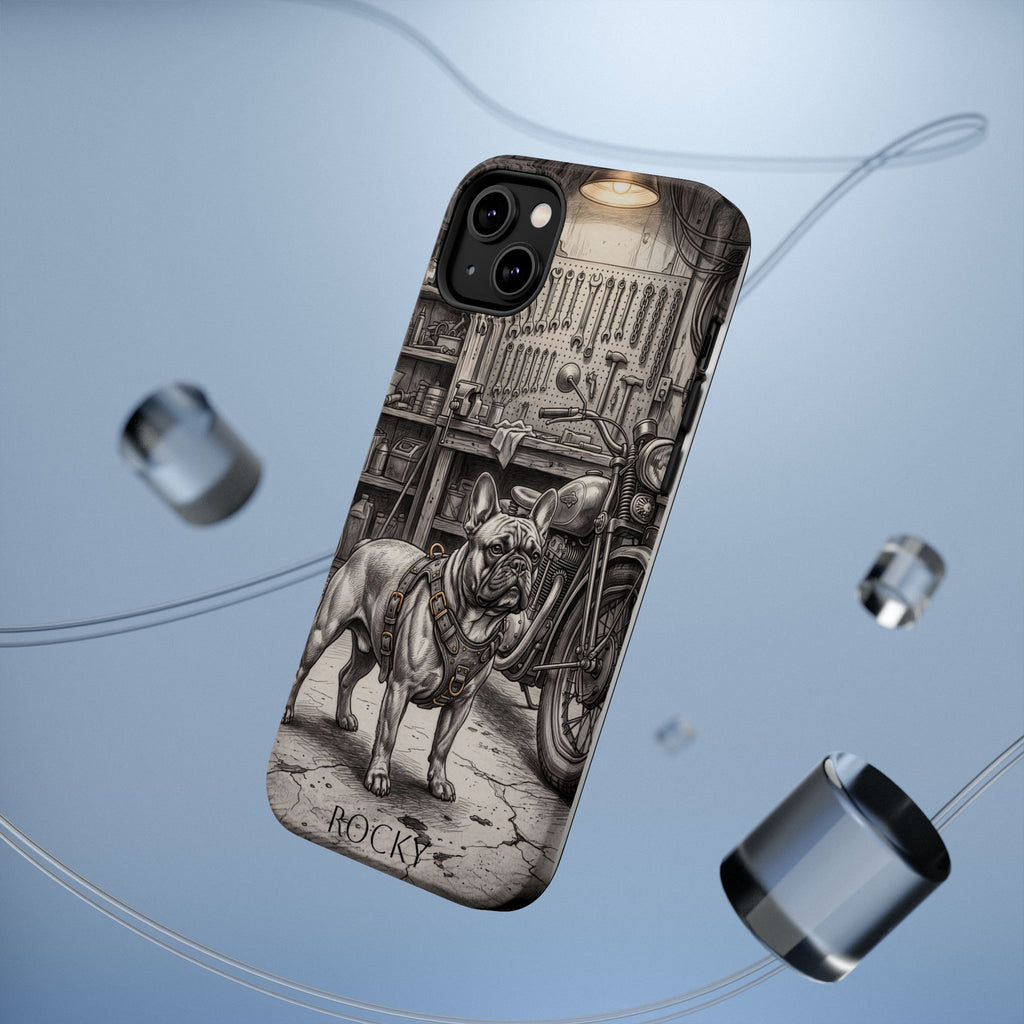Personalized French Bulldog Vintage Street Phone Case — Wireless Charging Cover