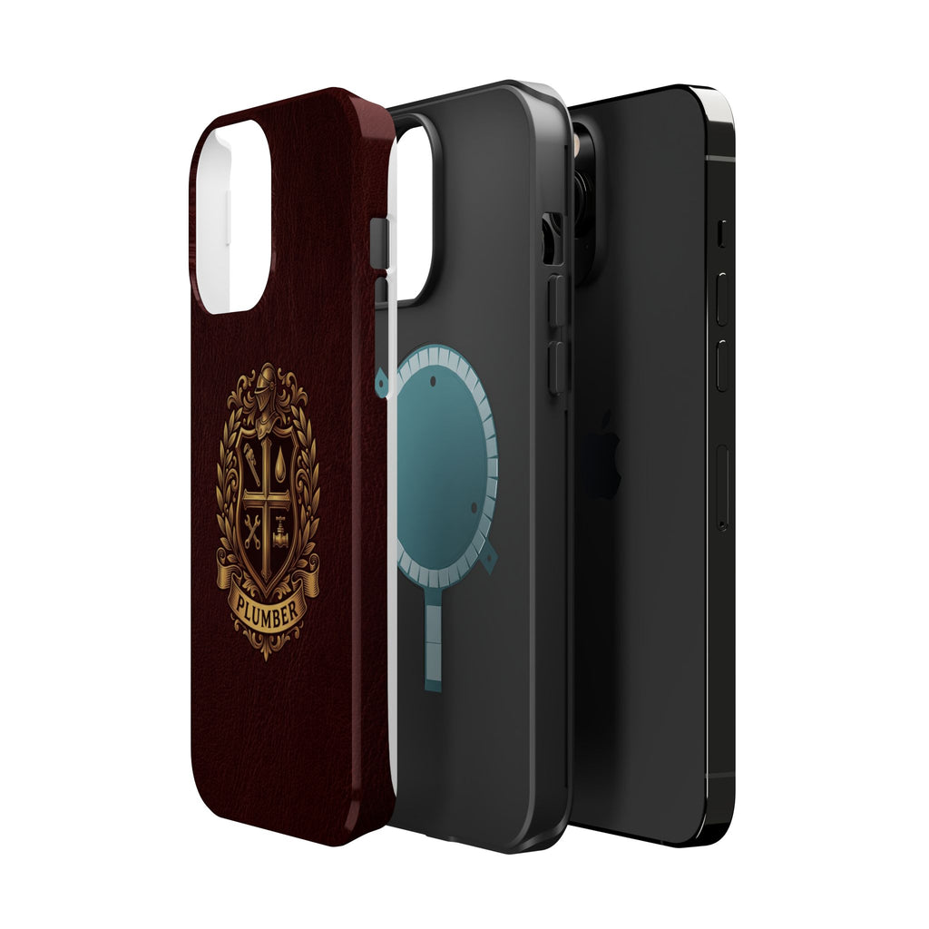 Plumber Crest Phone Case — Heraldic Shield Design Wireless Charging Cover